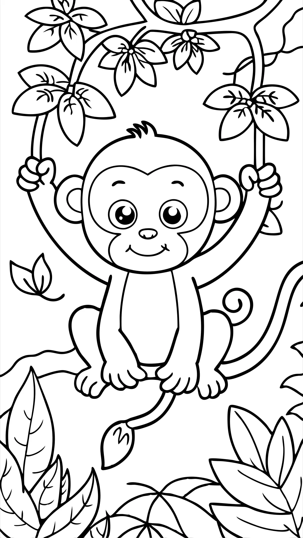 monkey coloring book page